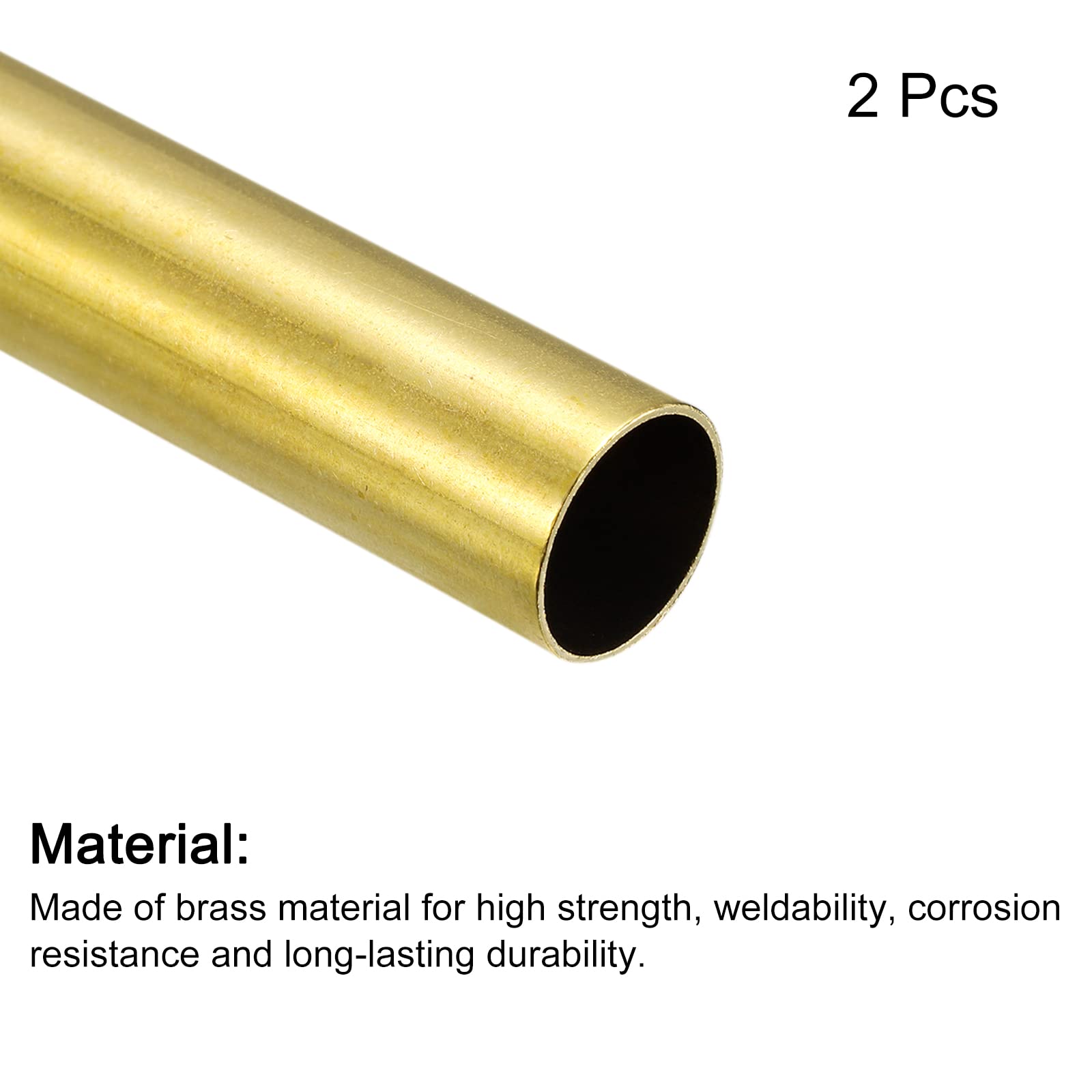 QUARKZMAN Ottone Tubo 14mm OD 0.5mm Parete Spessore 100mm Lunghezza Rotondo 2pz