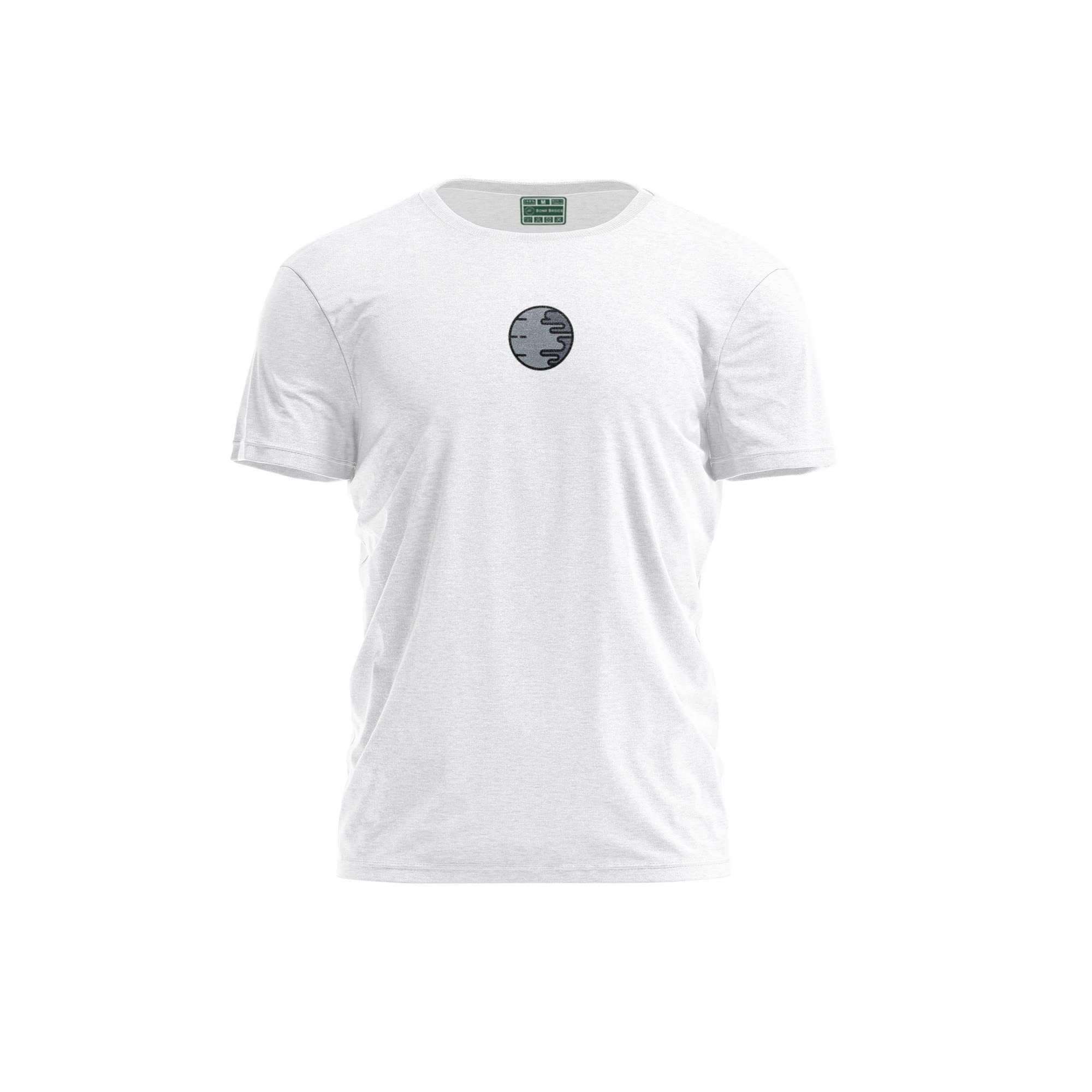 Bona Basics, Digitally Printed, Men's Basic T-Shirt,%100 Cotton, White, Casual, Men's Tops, Size: L