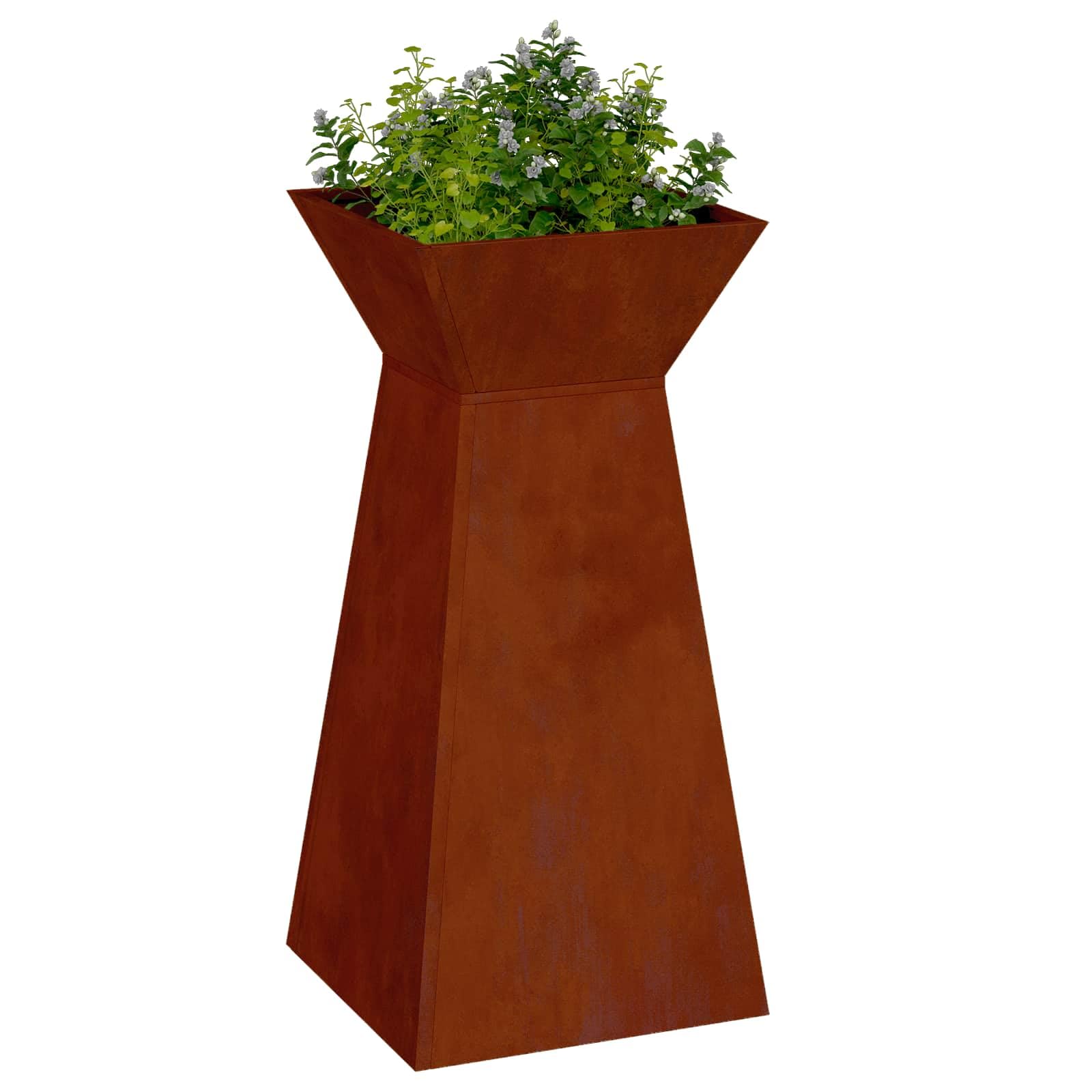 vidaXL Vaso a Pilastro Argento 35 x 35 x 73 cm, Giardino e terrazza, Moderno Vaso in Metallo, Decorazione Esterna, Supporto per Piante, Accessori Giardinaggio