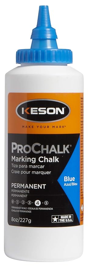 Keson PM8BLUE ProChalk Permanent Marking Chalk - Level 4, Blue, 8-Ounce