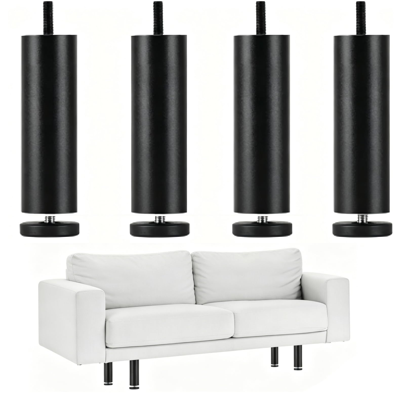 Patas de aleación de aluminio de alta resistencia para muebles y sofás con rosca estable