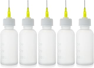 FJNATINH 30cc Needle Tip Glue Squeeze Bottle, Precision Tips Applicator Bottles, 5 Pack