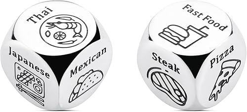 2 dados de decisión de alimentos para novio, novia, regalos de Pascua para él, ella, regalos divertidos para parejas, mujeres, hombres, San