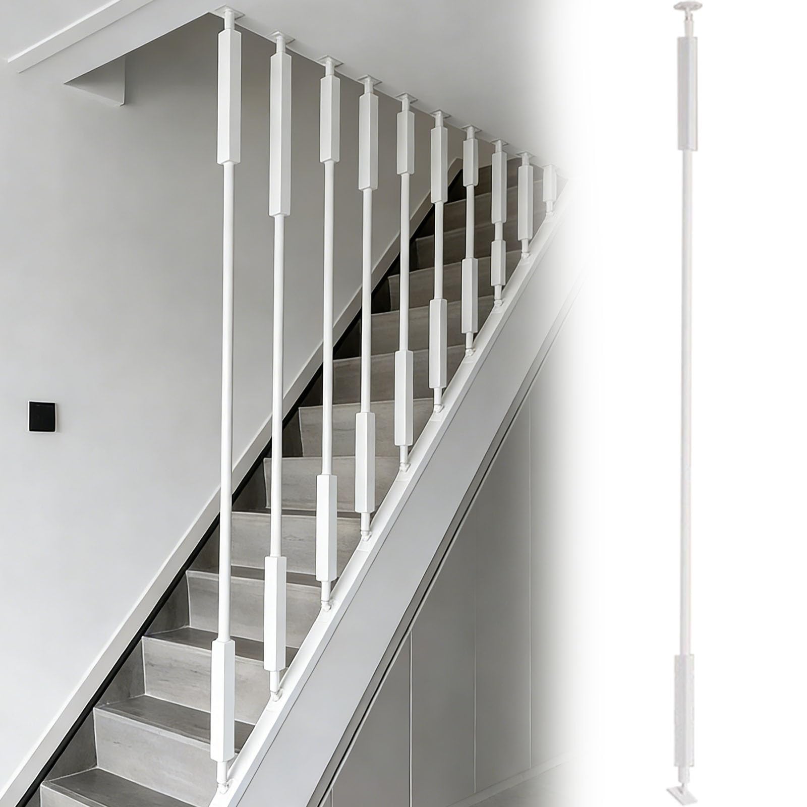 Balustres d'escalier réglables avec supports pour garde-corps intérieur moderne