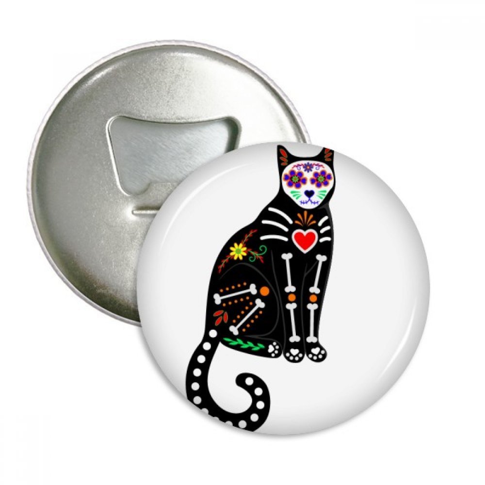 Aimants frigo Chat Noir et décapsuleur Halloween anti-perte d'ouvre-boîte