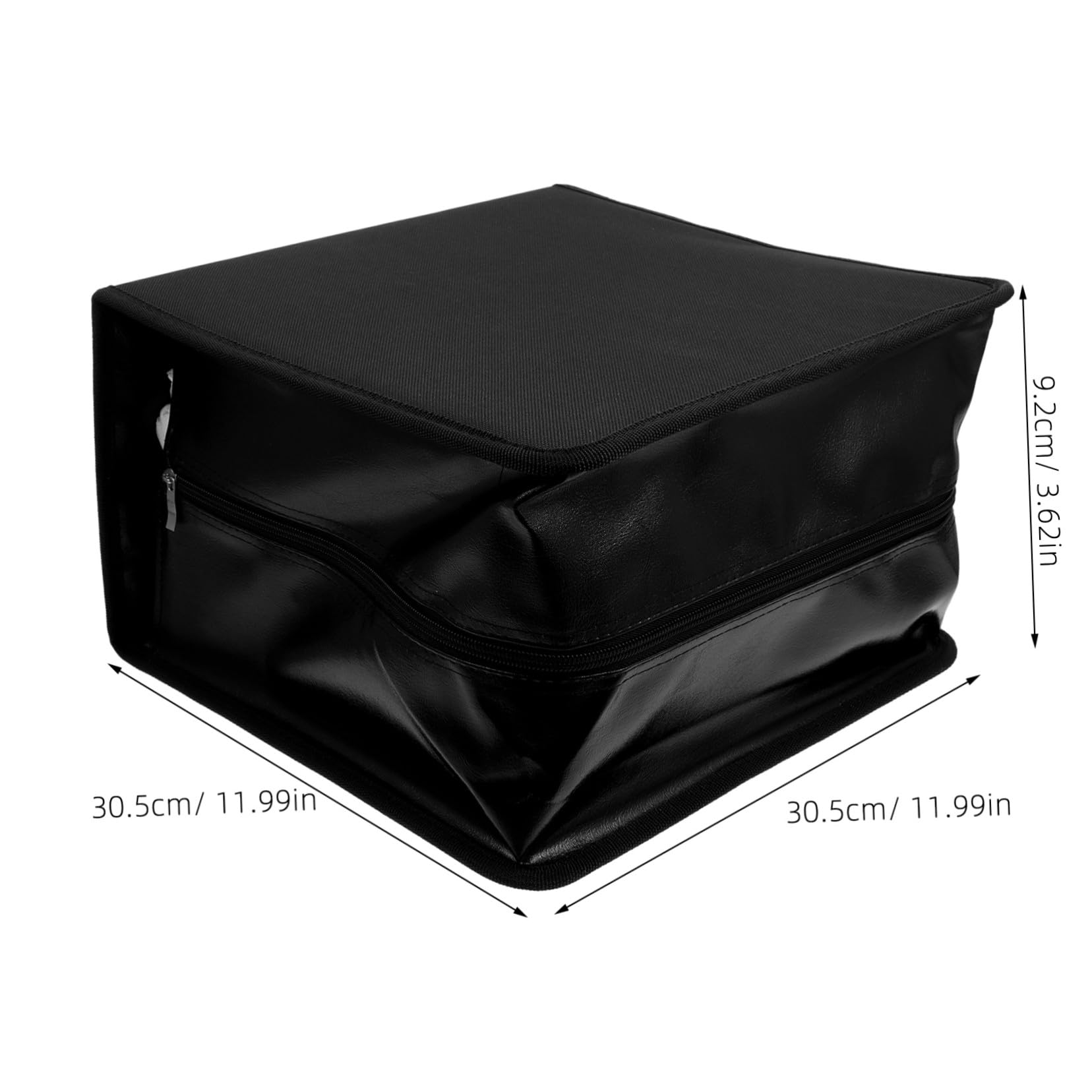 Étui de Rangement pour CD Noir avec Poignée en PU 500 Disques