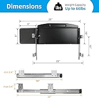 Vista 4 de Bandeja de teclado de acero sólido para debajo del escritorio, con plataforma giratoria para ratón de 360, estante para teclado deslizante, soporte