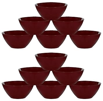 Kuber Industries Plastic Microwave Safe Unbreakable Mixing Bowl/Salad/Dining Table/Kitchen Plastic Bowl Set, 2000 Ml (Set of 12) Brown-Kubmart15675