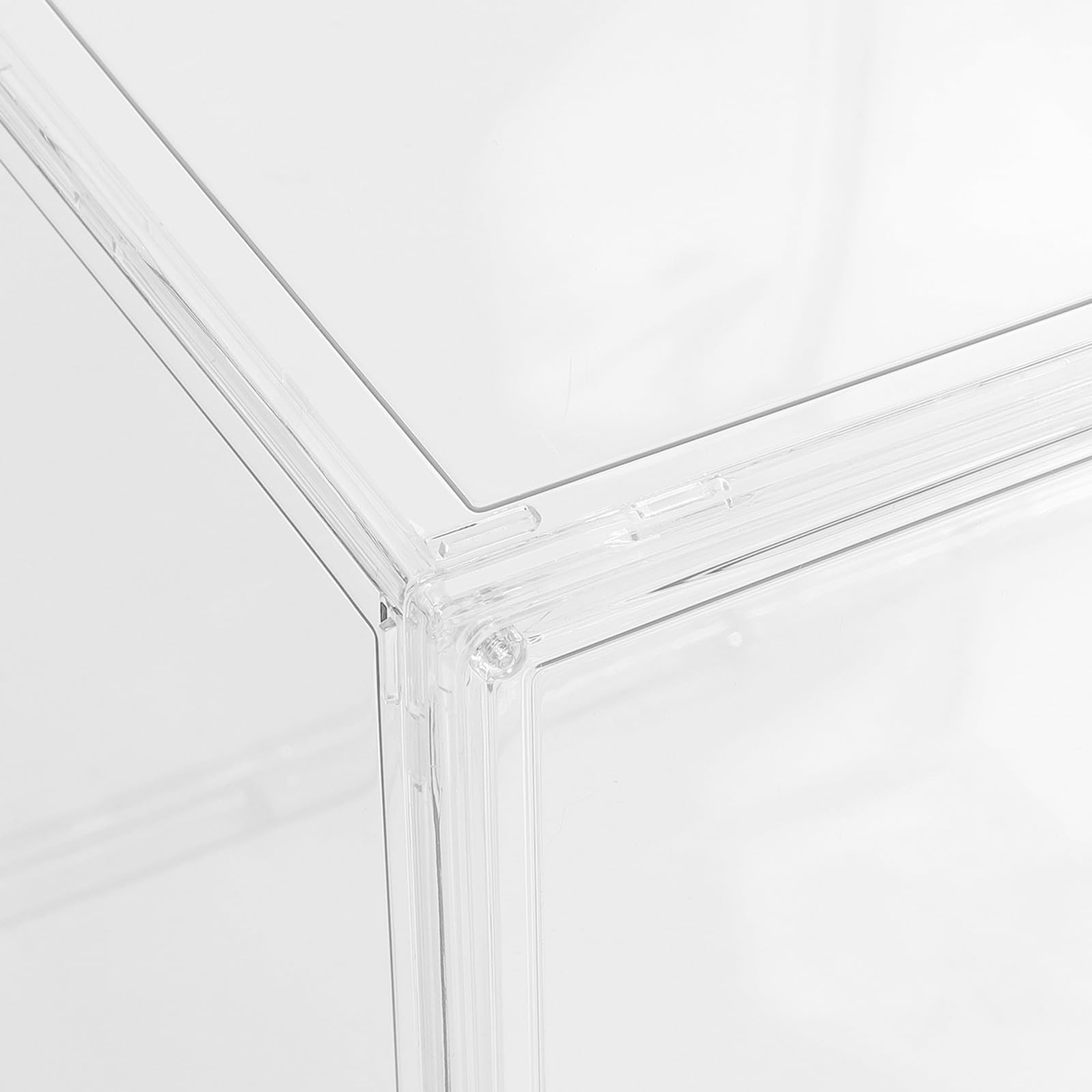 Gadpiparty Caja apilable para guardar zapatos: caja transparente con tapa, organizador plegable de plástico para guardar zapatillas en el armario.