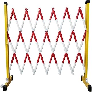 EMENAR Mobile Barricade,Barrier Insulated Telescopic Tubular Post Traffic Fence Made of Composite with 2 Wheels Traffic Barricade for Subway Bus Station Airport (Color : Rojo, Size : 1.2x2.5m)