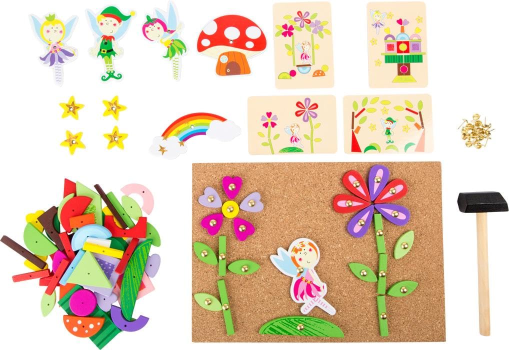 Small Foot 10227 Jeu de Marteau Fée en Bois Tableau Liège Motifs Fées Marteler 6 Ans