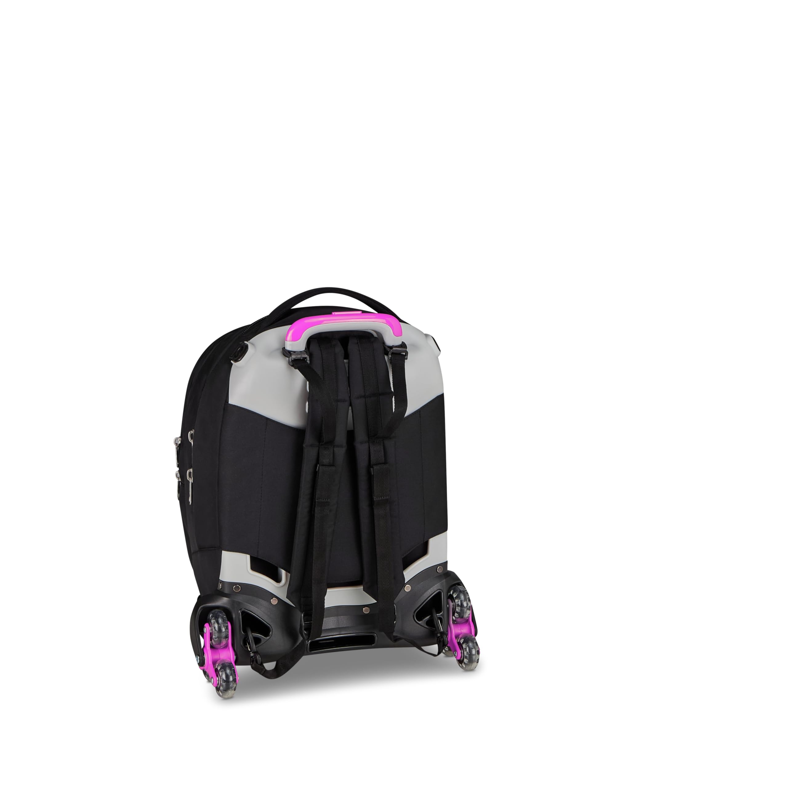 Seven Trolley Scuola Jack 8 Ruote Detach PLUMPY LINE GIRL, Nero, 43 L, Scomponibile, Zainetto staccabile, 4 in 1, Cross-over System, Tasche multifunzione, Scuola elementare e media, Bambini, Ragazzi