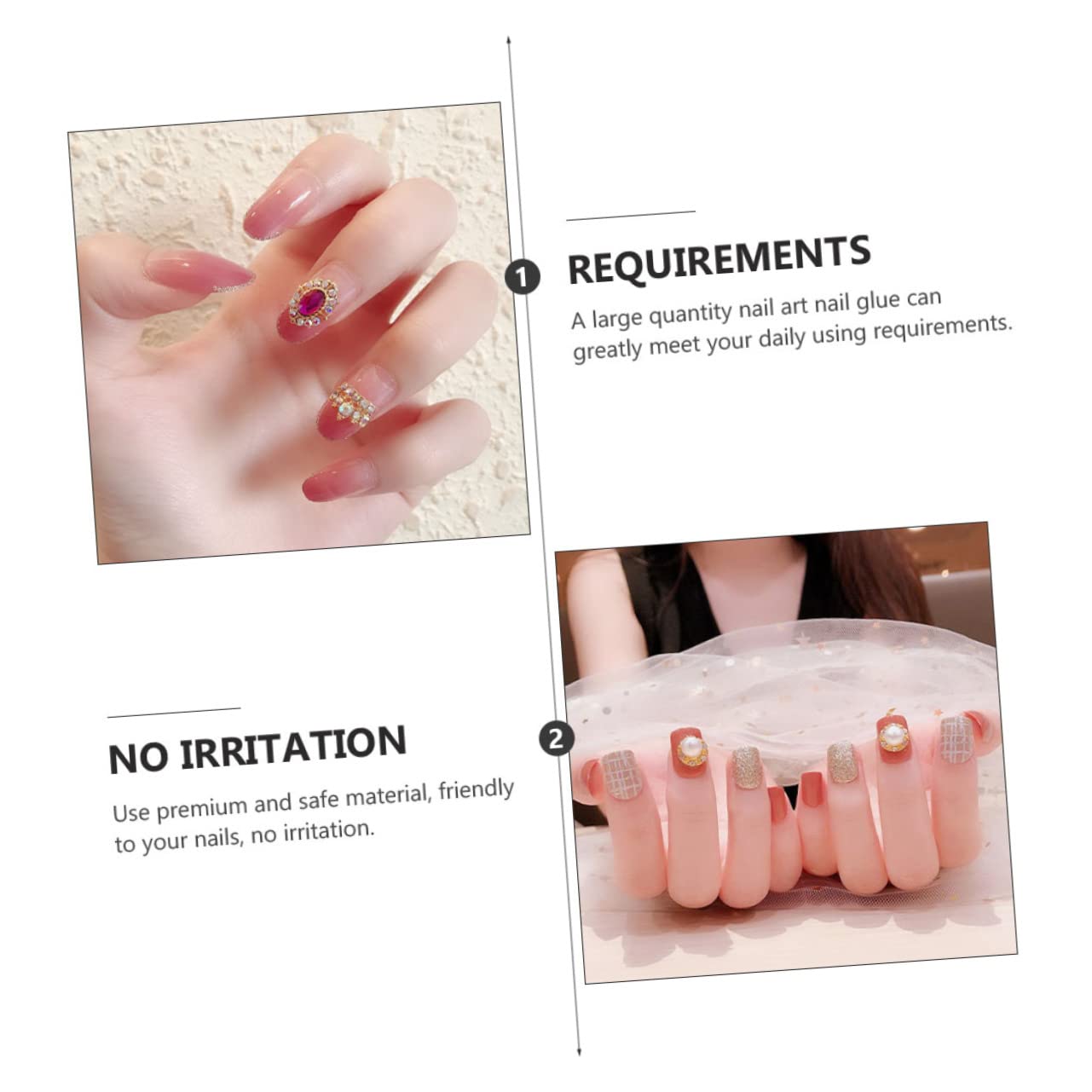 Didiseaon 3 Juegos De Pegamento Para Uñas Postizas De 2 G Secado Rápido Adhesivo Fuerte Para Manicura Y Decoración De Uñas 25 Unidades X 3