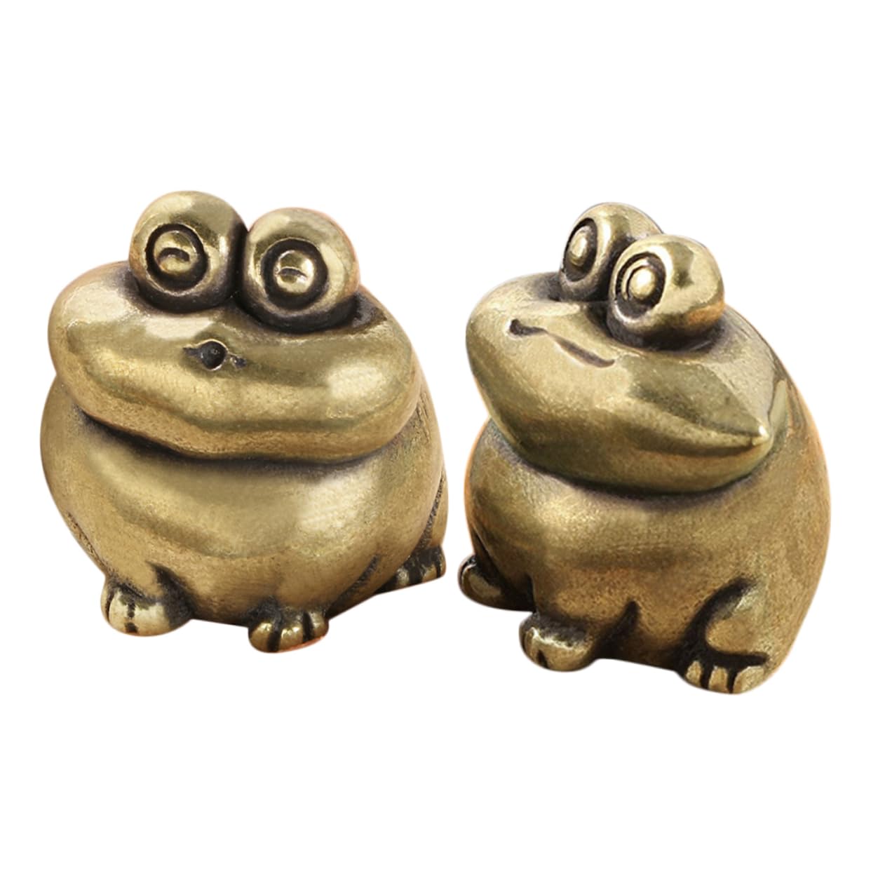 PRETYZOOM 2 Piezas Rana De Bronce Ranas Anillos De Rana para Mujer Mini Ranas Figuras De Animales De Bronce Figuras De Ranas En Miniatura Estatua De Dinero Ranitas Golden Latón