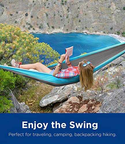 Puroma Camping Hammock Single & Double Portable Hammock Ultralight Nylon Parachute Hammocks With 2 Hanging Straps For Backpacking, Travel, Beach, Camping, Hiking, Backyard #TOP6