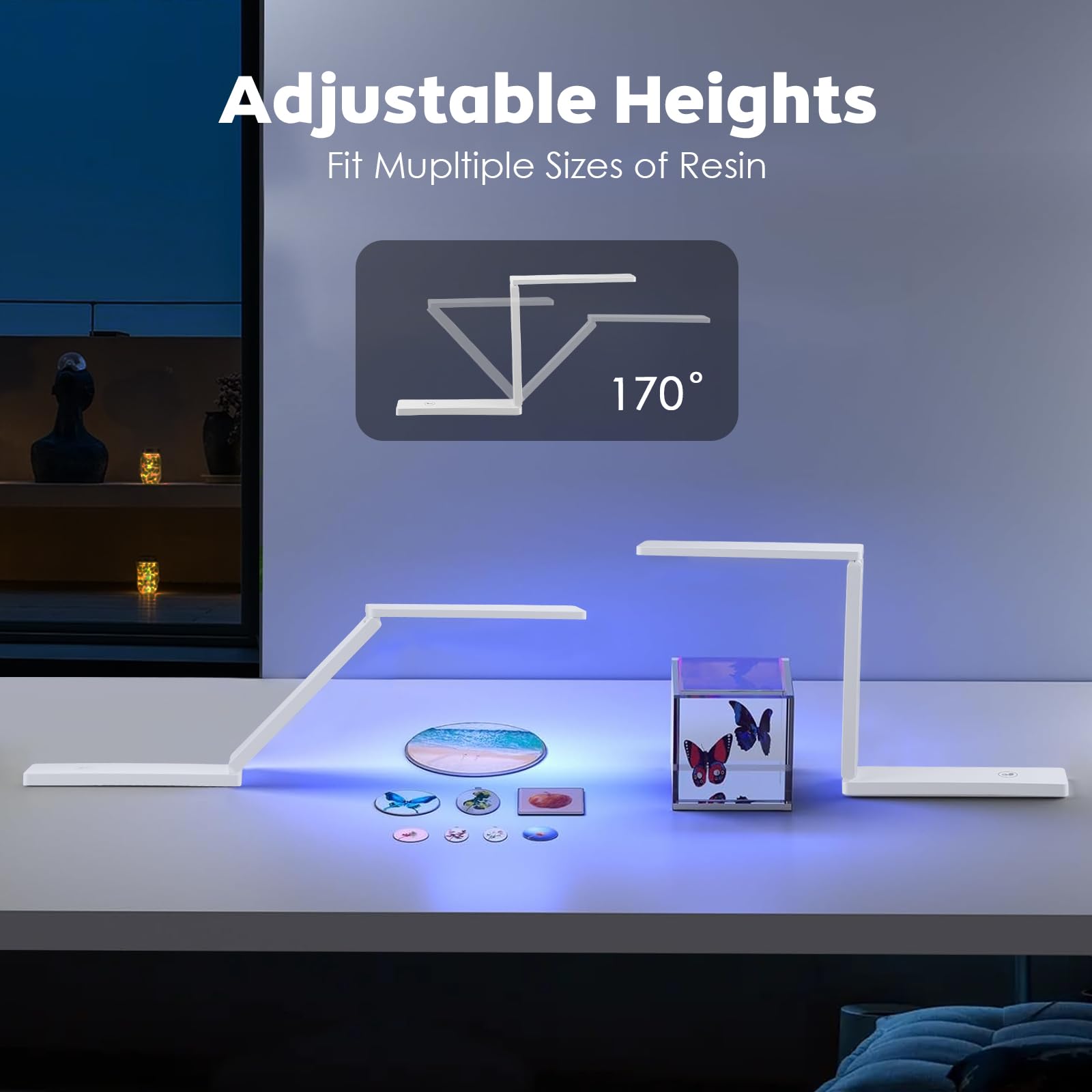 QCXWCJWD UV Light for Resin Curing Wireless Rechargeable UV Resin Light, Foldable Blacklight Ultraviolet LED Lamp - Image 4