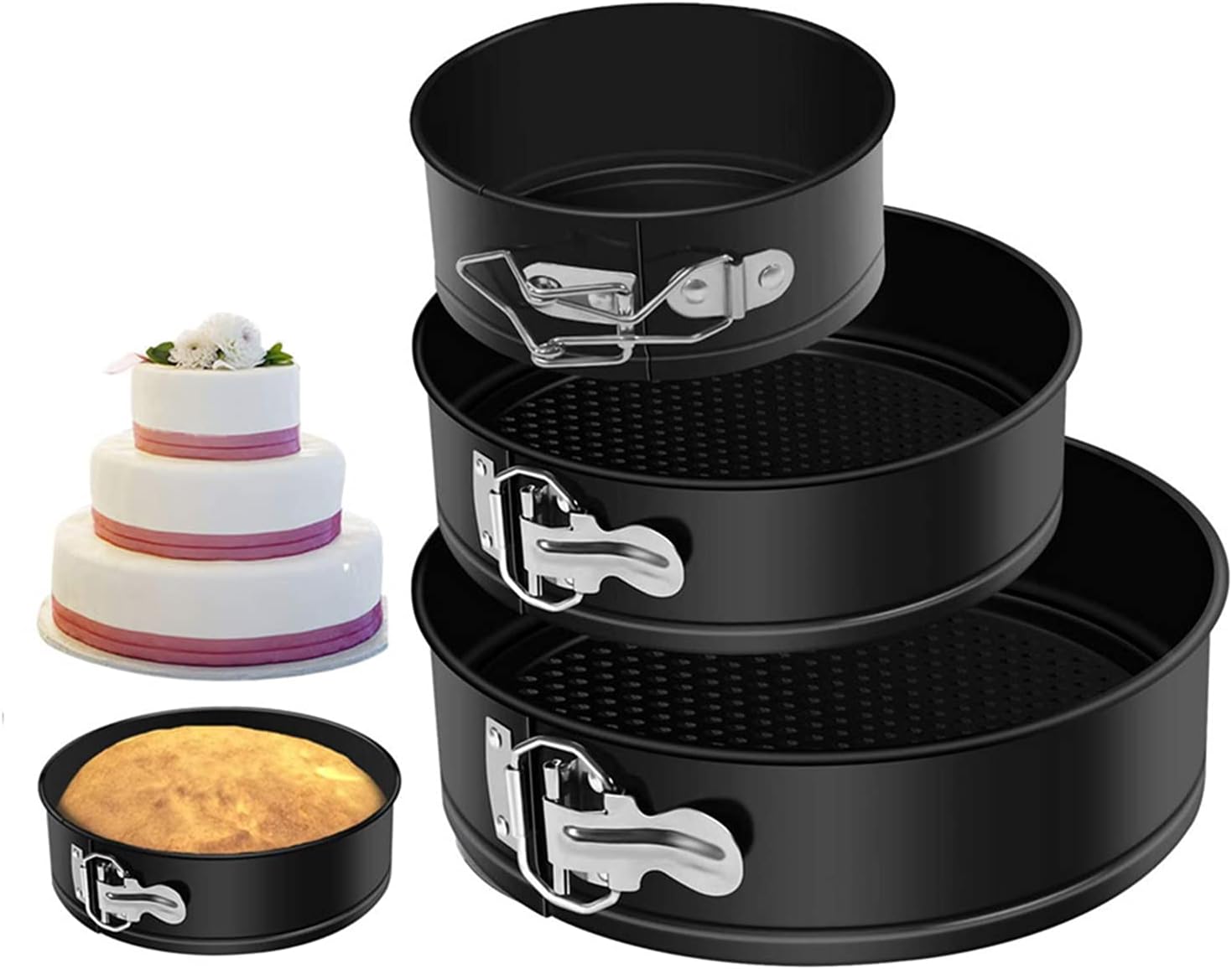 XIGUI Cheesecake Pan, Springform Cake Pan Set Pack Of 3