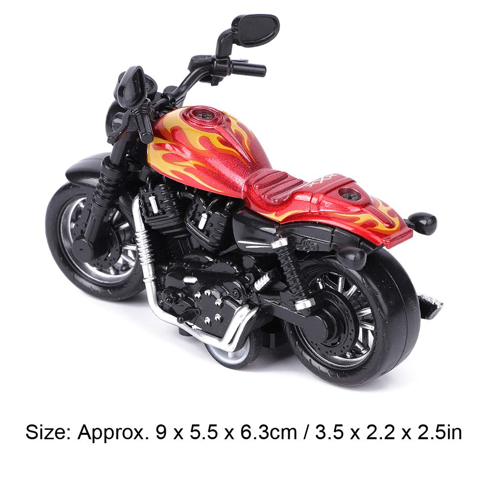 Aluminiowa zabawka motocyklowa Wysoka symulacja Model motocykla Pojazd typu pull-back Zabawka dla dzieci Zestaw prezentowy z zabawkami intelektualnymi (czerwony)