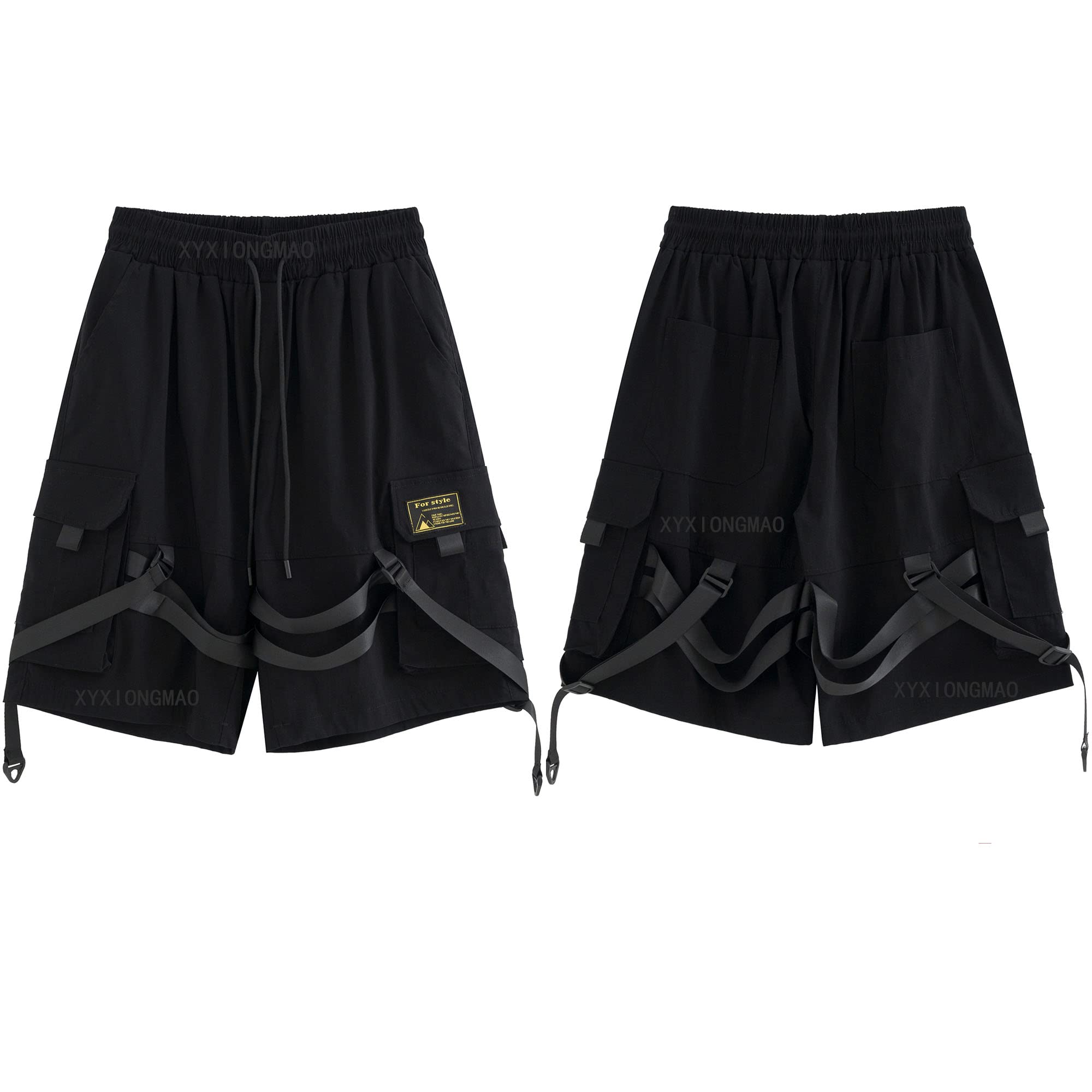 XYXIONGMAO Streetwear - Overol para hombre, estilo gótico, estilo cargo, táctico, estilo hip hop, color negro