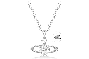 Colgante de Saturno: Collar con dije de cristal y diamantes de imitación,...