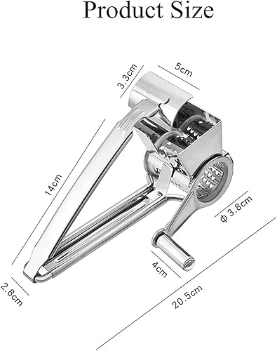 Miniatura 2 de Ralladores de queso,Rallador de queso rotativo,Rallador de queso giratorio de acero inoxidable,Rallador de queso giratorio de mano,Rallador de caja