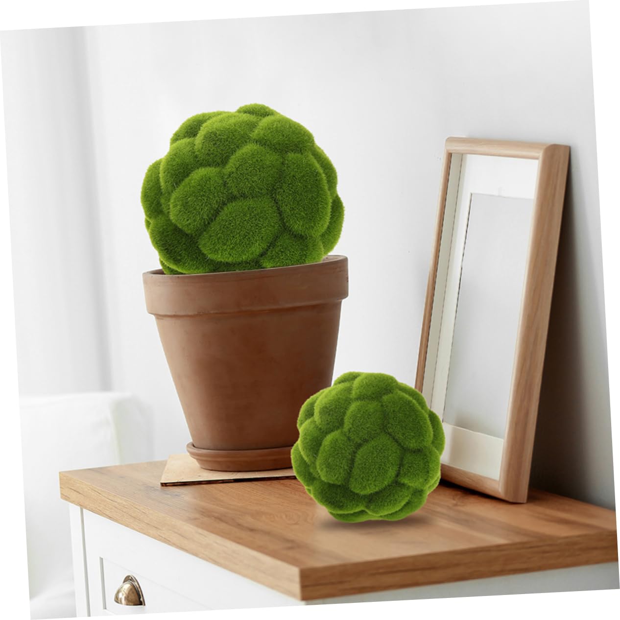 Cabilock 3piezas Bolas de Musgo Artificial para Decoración de Interiores Esferas de Musgo Simulado para Escaparates y Techos Paisajes Esferas Verdes para Jardín