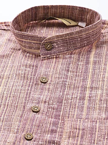 Image of Rajubhai Hargovindas Green Khadi Half Sleeve Kurta