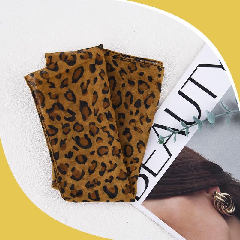 Leopard Print Headscarf for Women Silky Satin Lightweight Hair Scarf Headband Head Scarf for Women's Leopard Print Head Wrap Bandana for Girls Hair Wrapping Sleeping3