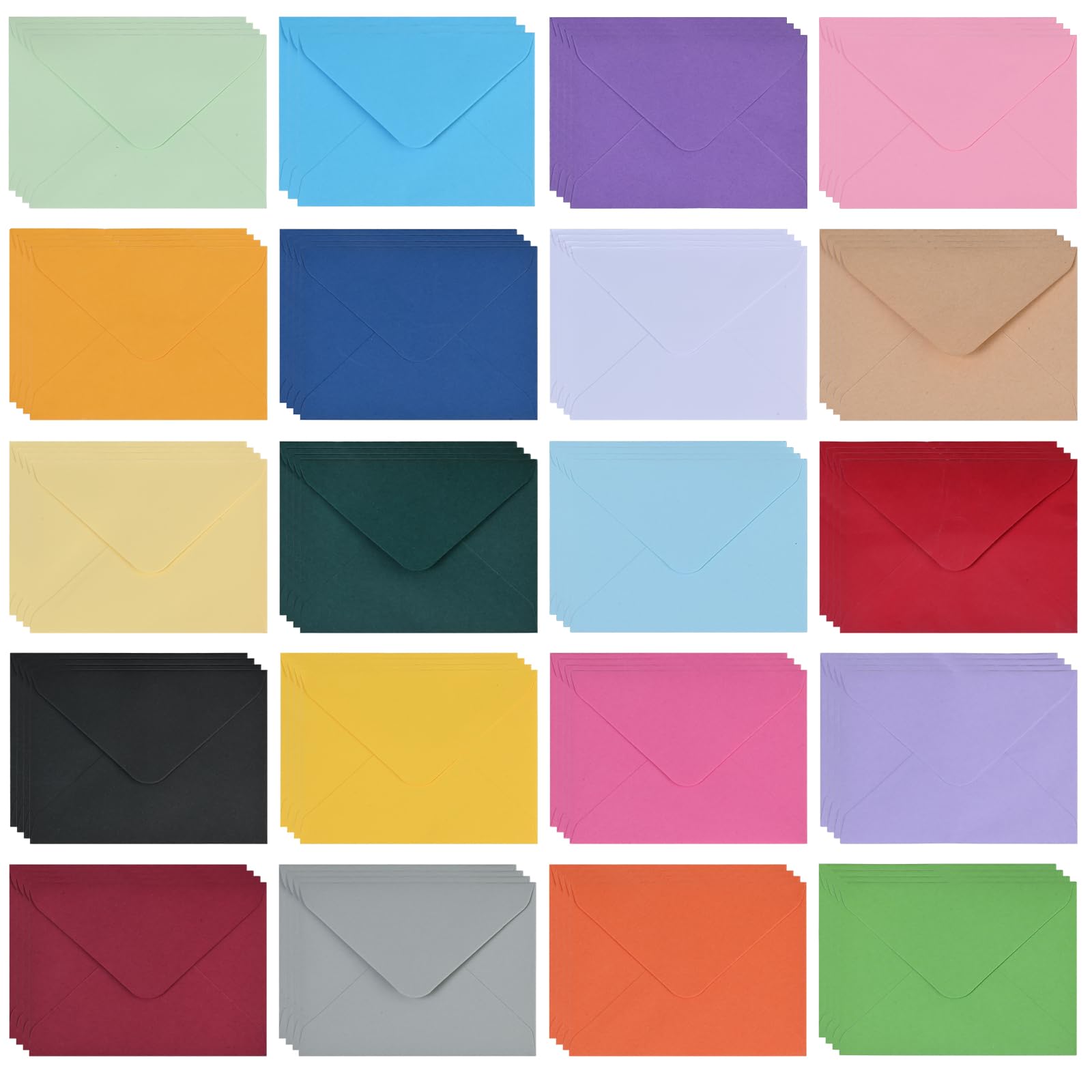 Merzio 80 PCS Envelopes, Small Coloured Cute Tiny Envelopes for Money Gift Cards, Seeds, Coins, Wedding, Birthday Party Supplies (11.5 x 8.2 cm, Assorted Colors)