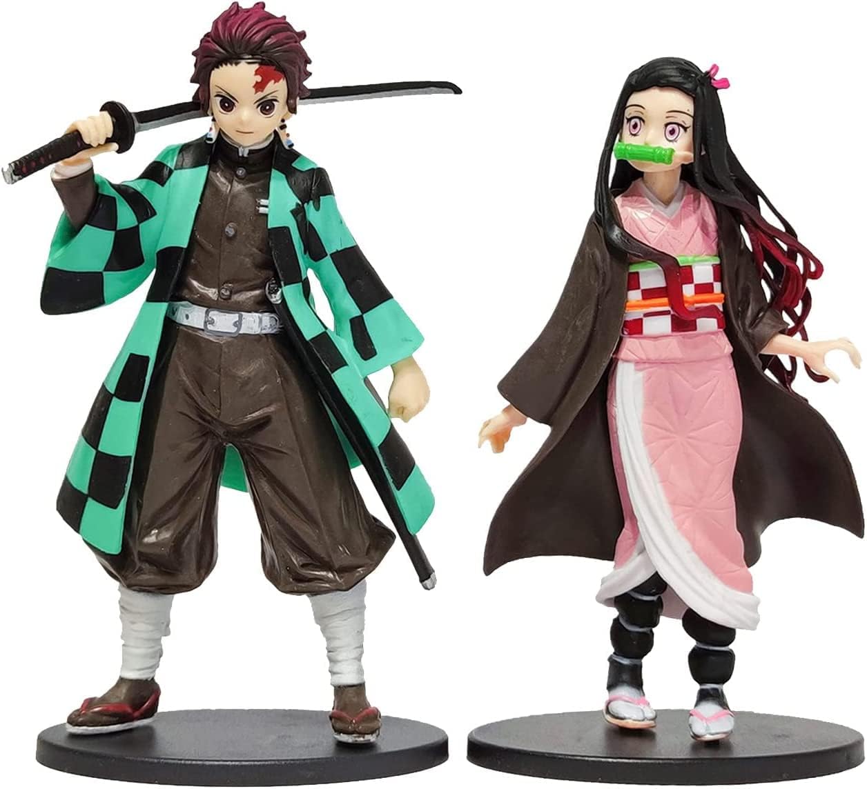 Ksopsdey 2 pcs Demon Slayer Anime Figure Demon Slayer Action Figures Cute Statues Figurine Collection Figurine Car Decoration Home Office Decoration,Gift for Fan,Boy and Girls