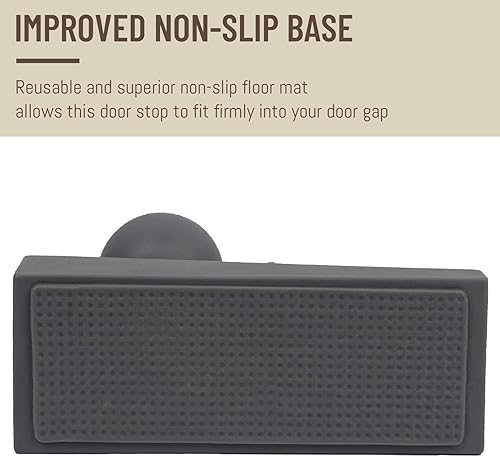 Vista 3 de Tope decorativo para puerta, paquete de 2, eficaz para mantener tu puerta abierta, bonita cuña de puerta para el hogar y la oficina, gris (patentado)