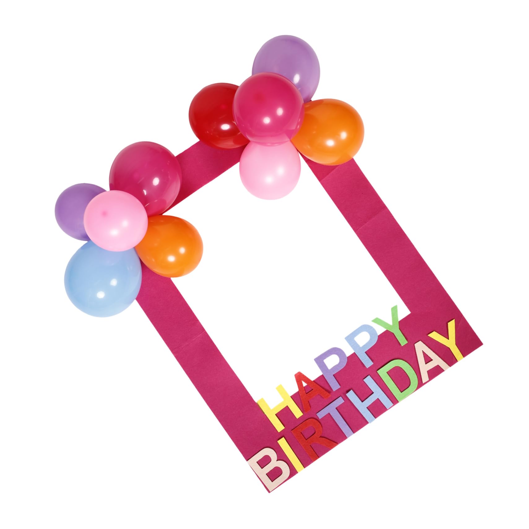 Toddmomy Style Party Photo Frame Props Set Happy Birthday Decorations Balloon for Baby's 100 Days Celebration