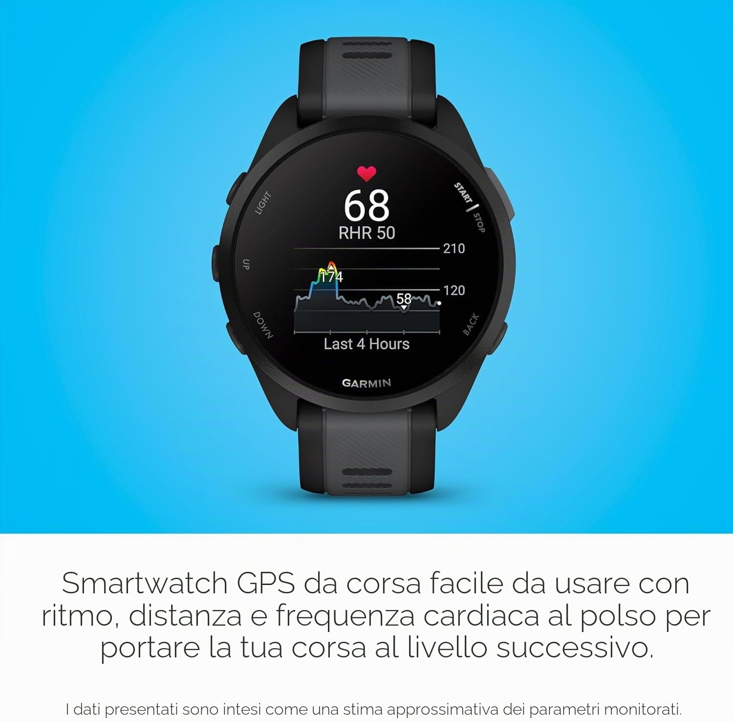 Garmin Forerunner 165, Smartwatch per la corsa, 43mm, GPS, Cardio, VO2max, Report mattutino, HRV Status, Training Readiness, Pay (Mist Grey & Whitestone) (Ricondizionato)