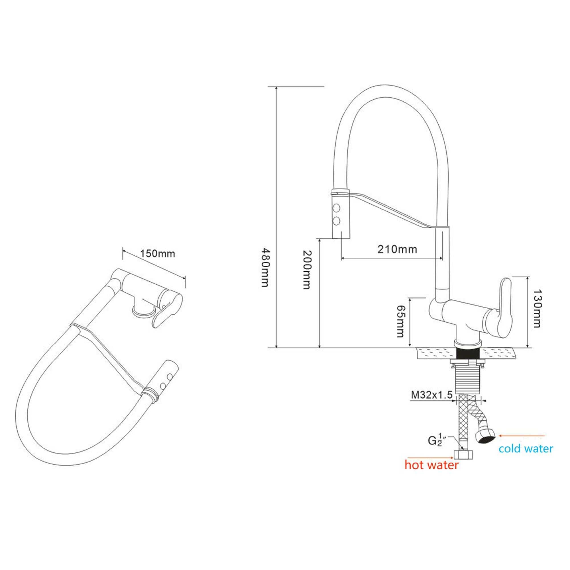 Grifo Abatible Cocina SJQKA, Salida De Agua De Modo Dual, Latón, Sin Plomo - ¡Ideal Para Fregadero Grifo Cocina Abatible Y Plegable Para Ventana