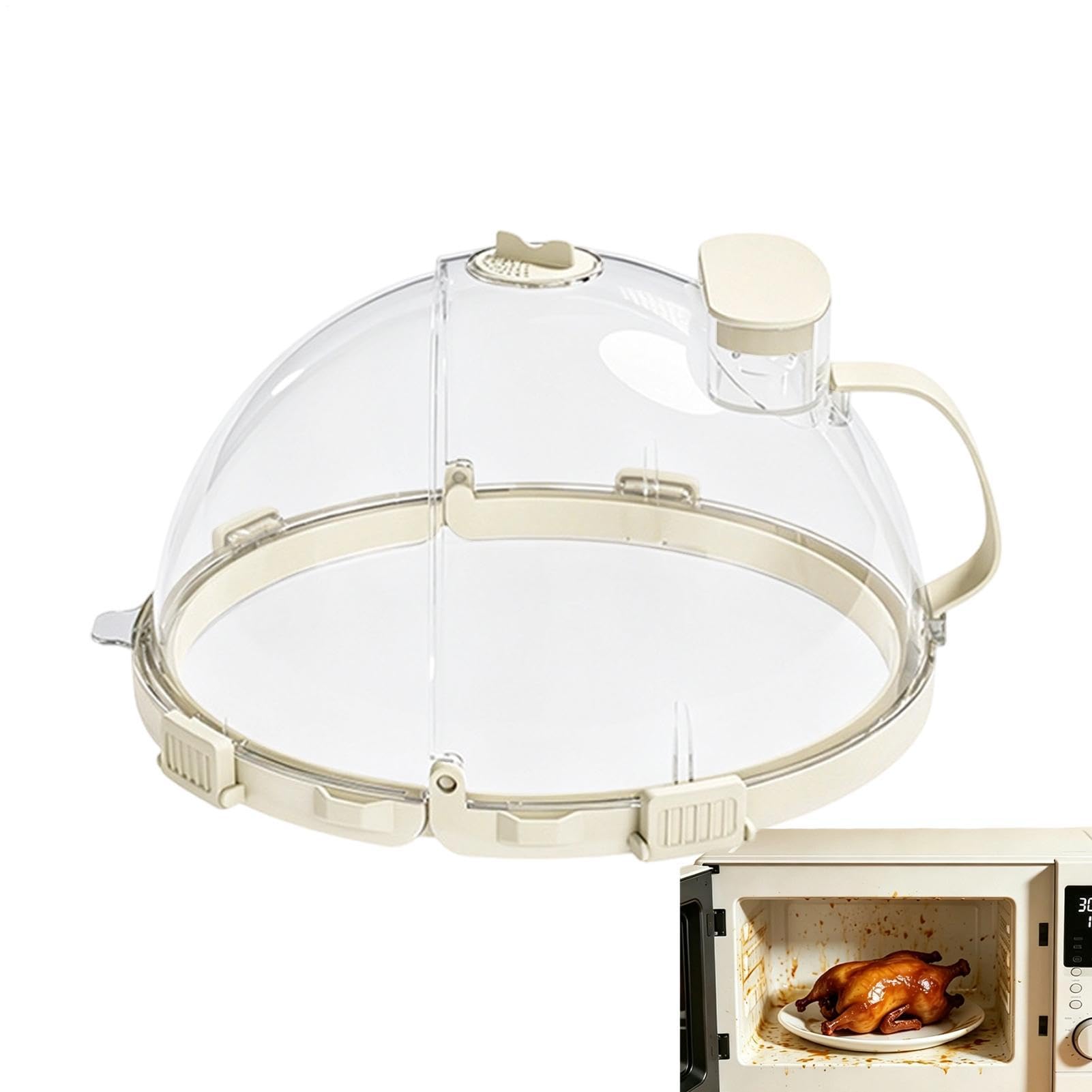 Mikrowellenhaube | Klarer, hitzebeständiger Spritzschutz | Spritzschutz für Mikrowelle | Beständig gegen Dampf, Spritzer, Öl und für Teller Schüsseln Backformen Küche