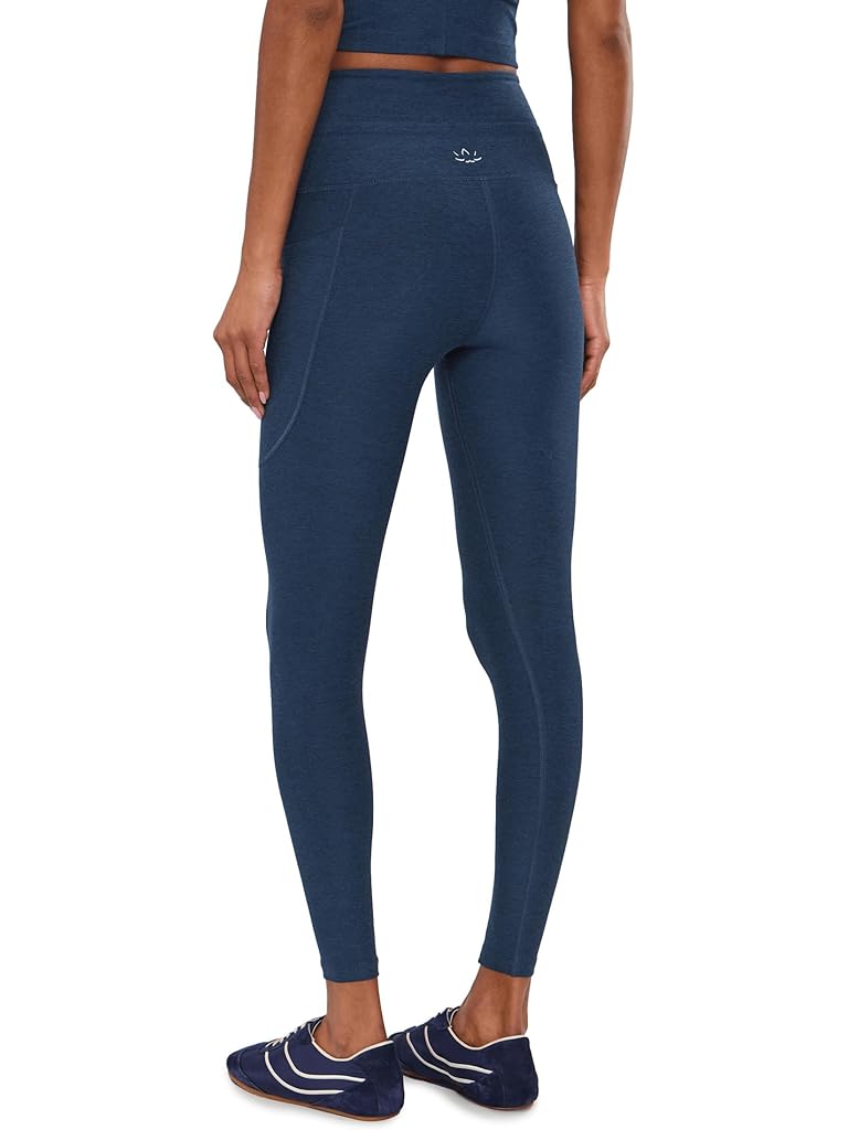 Navy Beyond Yoga Spacedye The Go Pocket Midi Leggings
