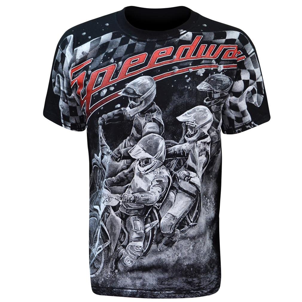 Wild Star Hearts Men's Black Aquila Speedway Racers T-Shirt Cotton Casual Short Sleeve Tee (As8, Alpha, M, Regular, Regular, M)
