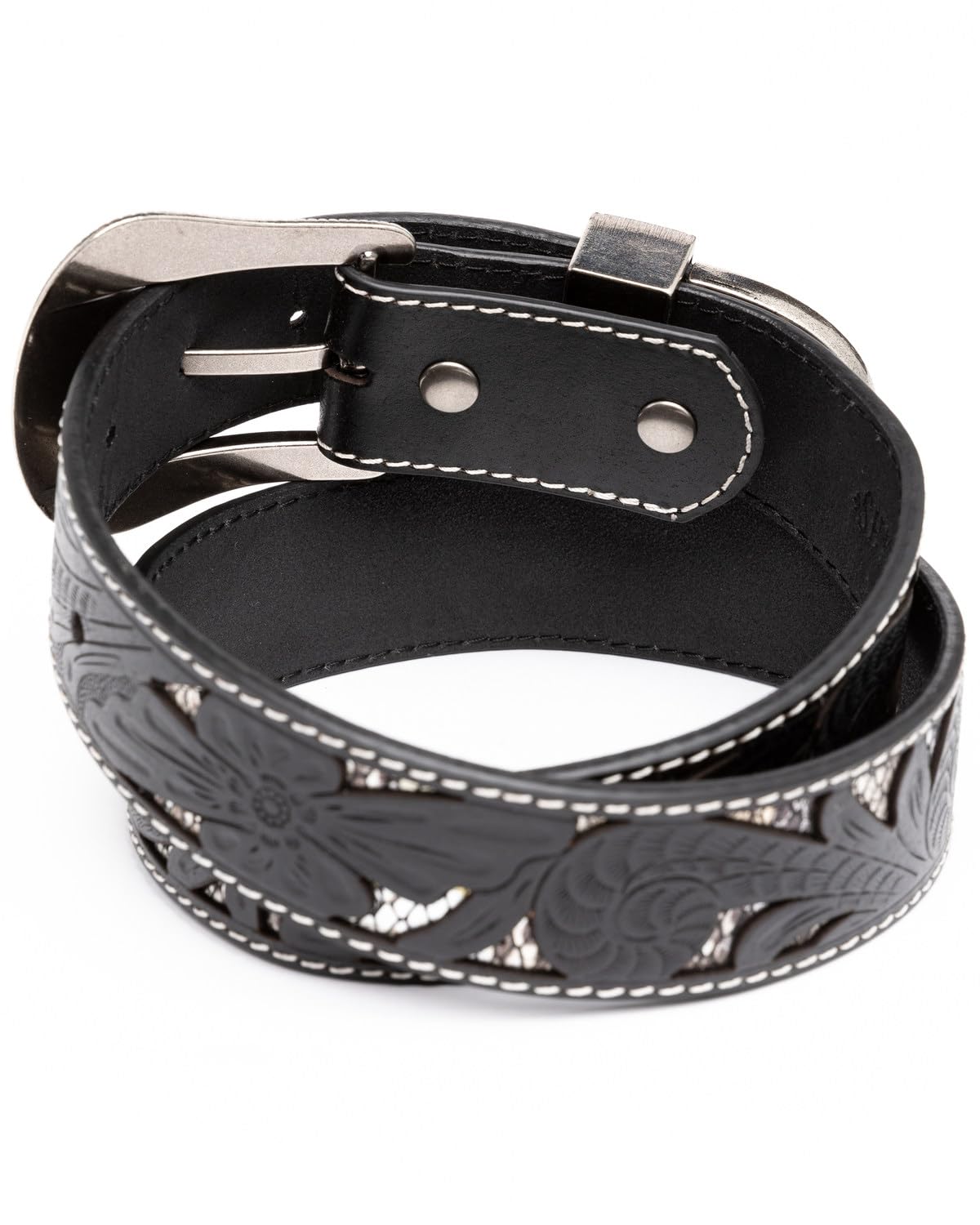 Shyanne Women's Tooled Floral Cut Out Underlay Western Belt - SASP20BT11 XX-