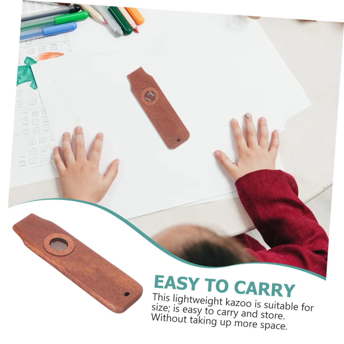 Abaodam 4juegos Kazoo De Madera Para Principiantes Instrumento Musical De Flauta Kazoo Para Acompañamiento Guitarra y Ukelele y Portátil