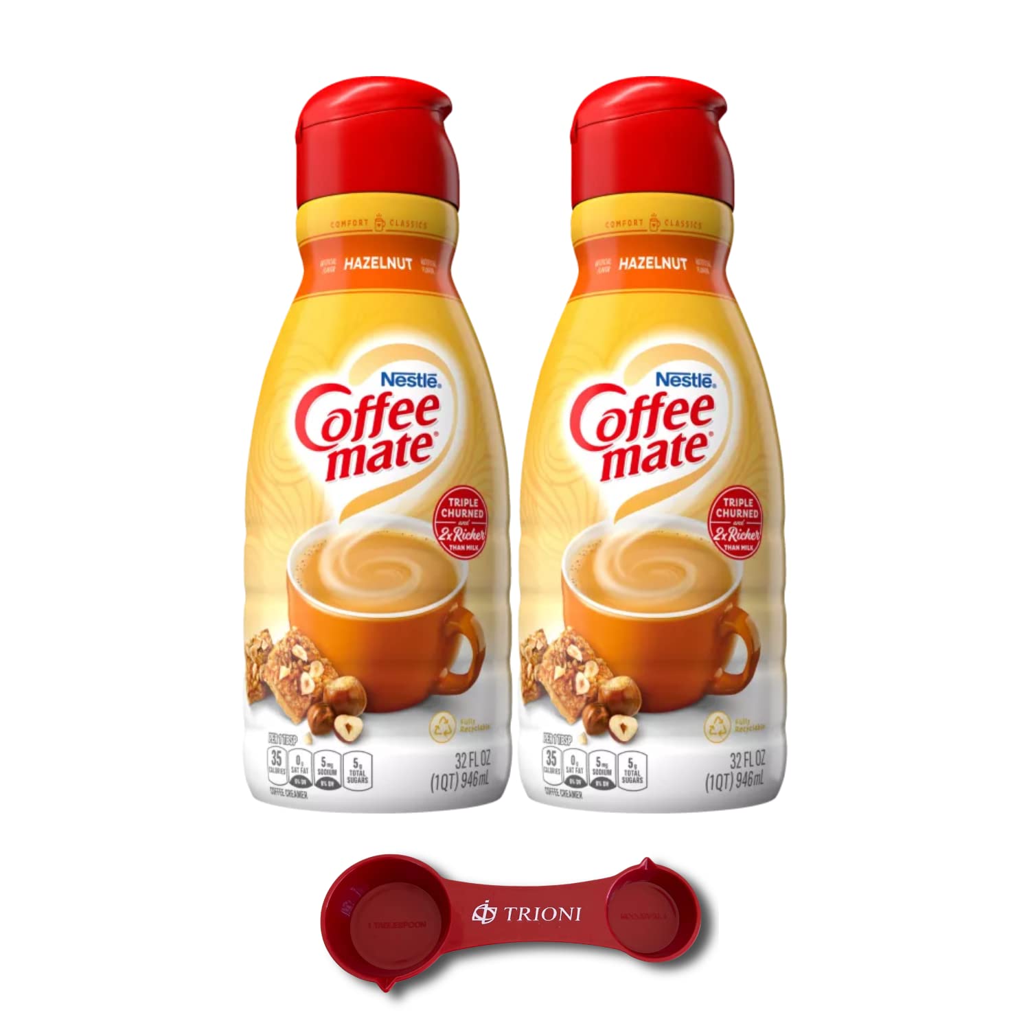 Hazelnut Coffee Creamer Bundle Includes Two (2) 32 Fl oz. Bottles of Hazelnut