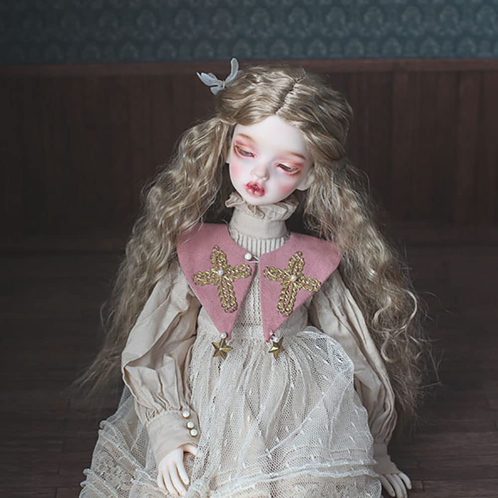 Poupée BJD 60cm - Maquillage Visage, Cheveux Longs Bouclés, Robe Incluse - Neuve