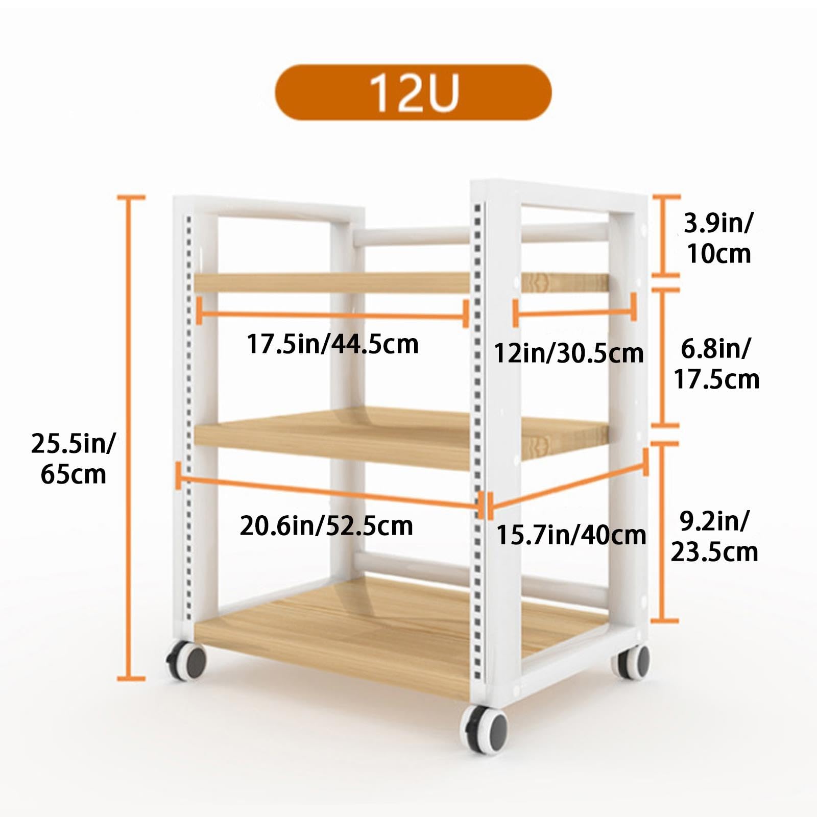 Rack Amplificatore Mobile 3/4 Livelli con Guide a U