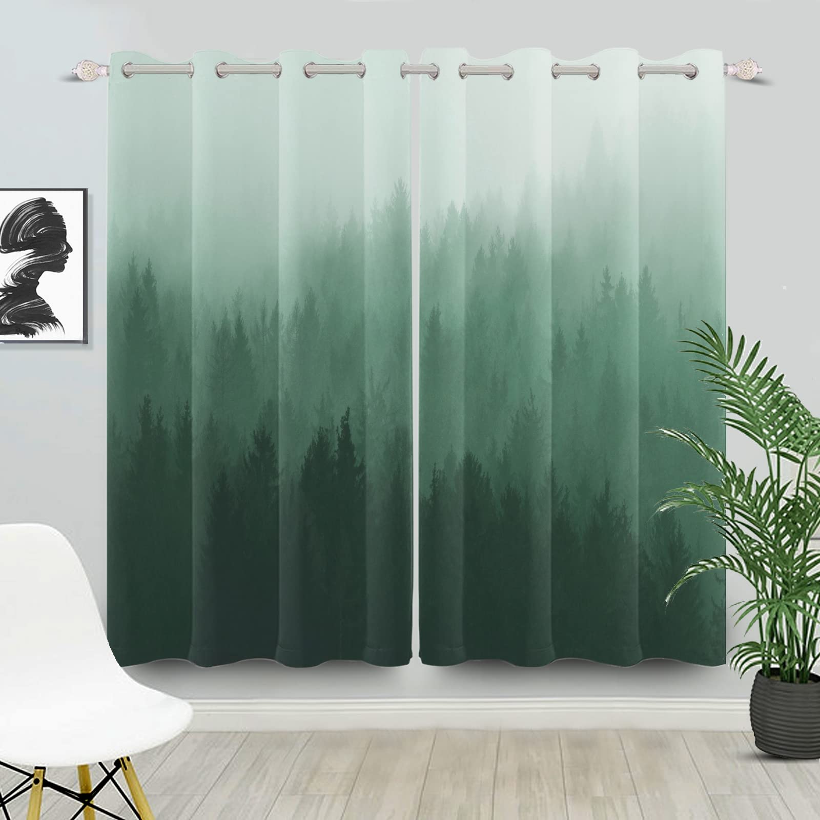 Cortinas opacas para dormitorio de 46 x 72 pulgadas, juego de 2 paneles aislantes