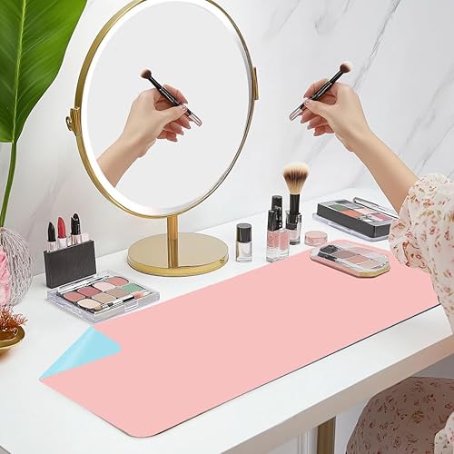 Protector de cuero para escritorio, alfombrilla grande de piel sintética de doble cara, antideslizante e impermeable de 27.5 x 13.8 pulgadas,