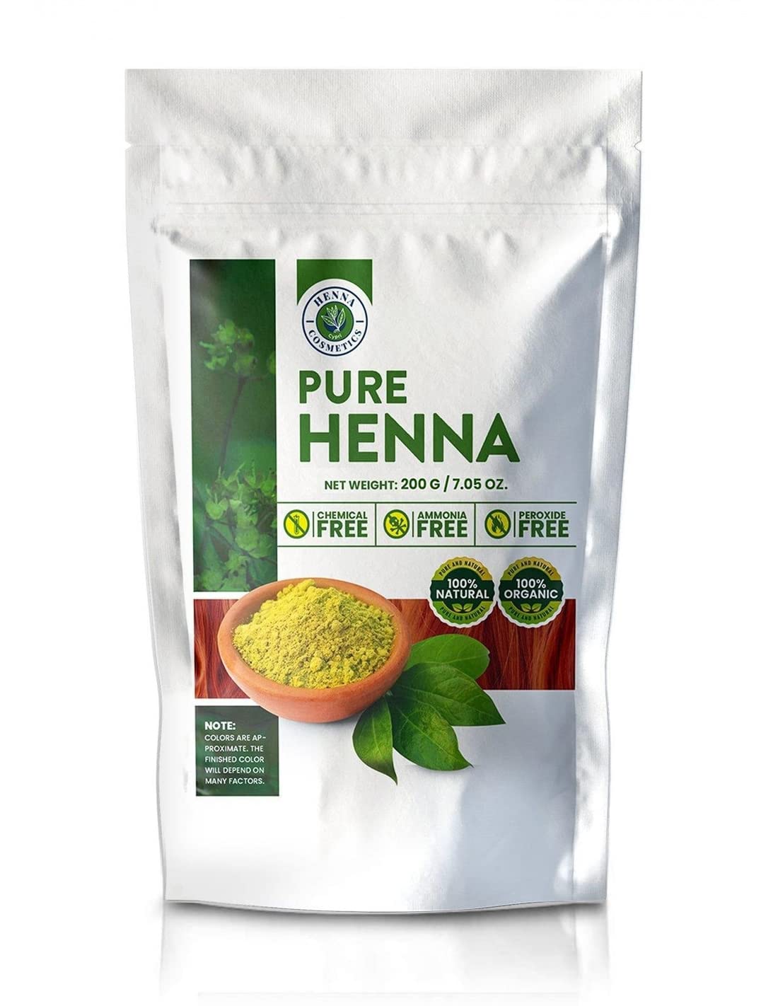 Natural Henna Hair Color Dye, 100% Pure Henna Powder for Hair Growth Organic (200g/7.05 ounce, Brown Red)