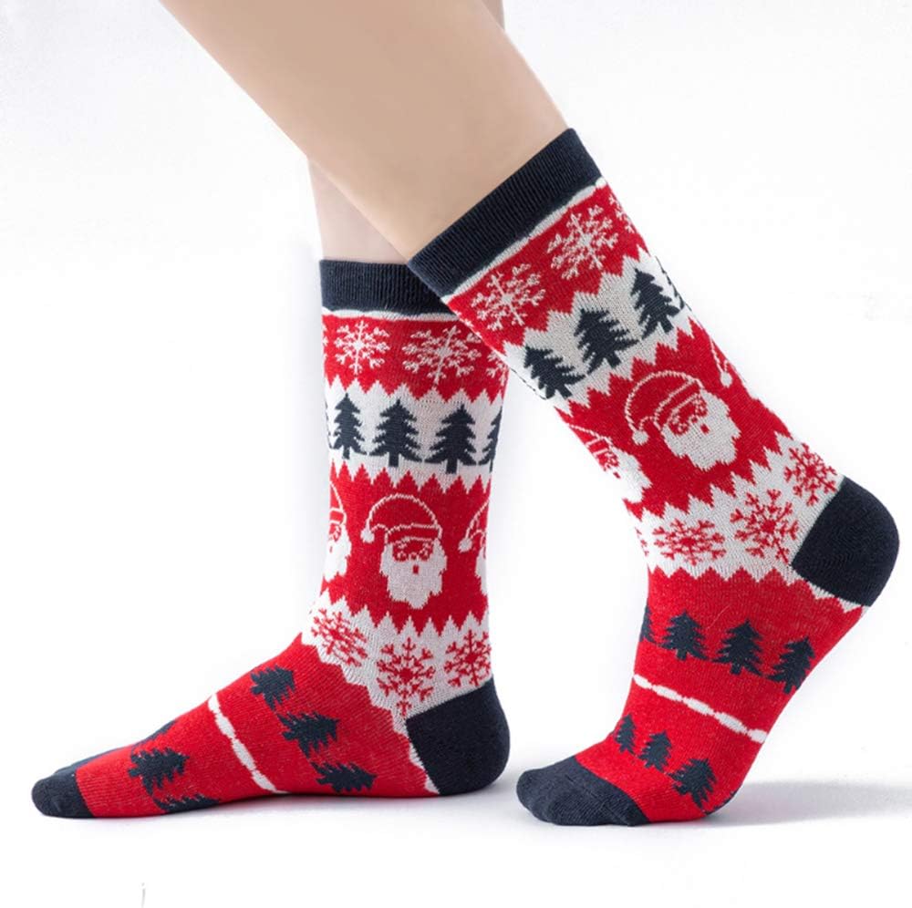 Christmas Family Matching Socks 6 Pairs Non Slip Novelty Holiday Socks for Adults, Toddlers and Kids