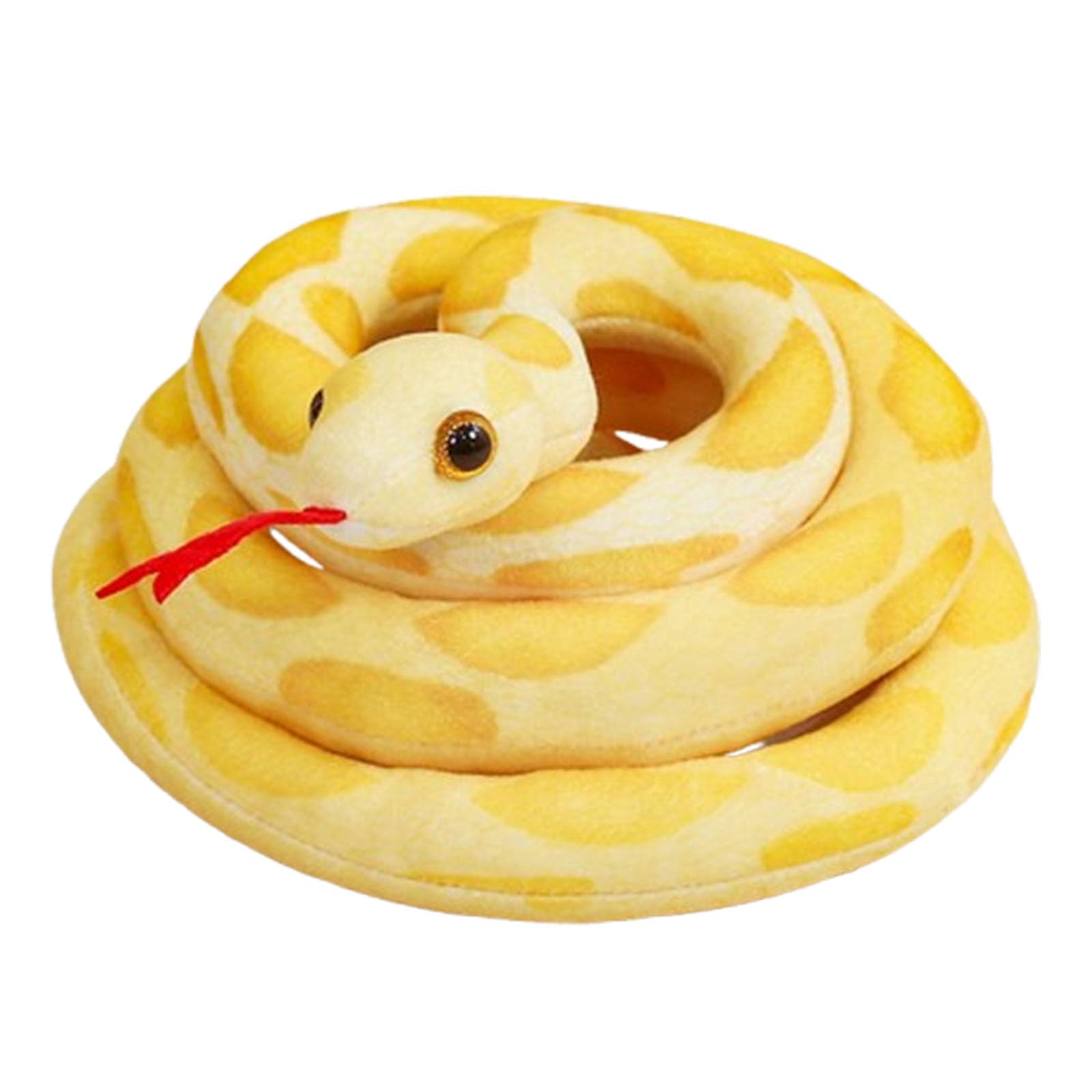 Snake Plush Toy, Realistic Soft Snake Teddy Stuffed Animals Dolls Toys, Snake Pillow Doll Toys, Anaconda Fake Snakes for Ricky Creepy Prank, Long Stuffed Python for Garden Props (Yellow,300cm)
