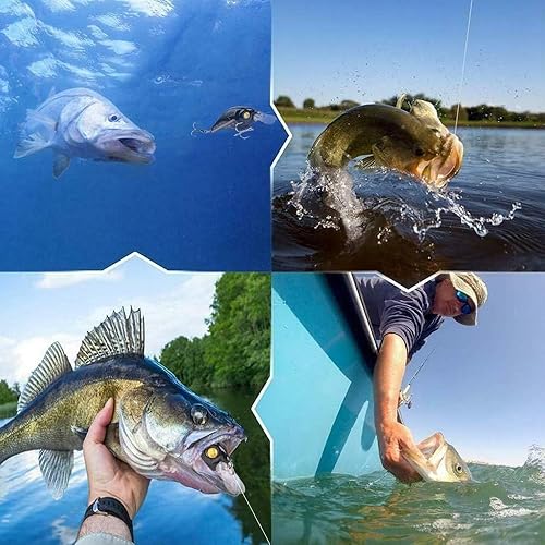 Miniatura 8 de Naiveferry Kit de 5 señuelos de crankbait, kit de señuelos de pesca Crankbait con ganchos agudos, señuelos de pesca para aparejos falsos, accesorios