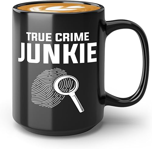 Luxe Gifting Detective Coffee Mug 15oz Black -TRUE crime Junkie - Police Officer Cop Patrol Detective Sheriff Law Enforcement Police Academy Student