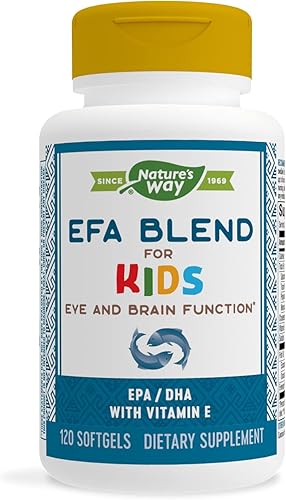 Nature's Way EFA Blend para niños con vitamina E, apoya la función ocular y cerebral*, 120 cápsulas blandas